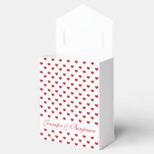 Red Hearts Personalized Names and Date Wedding Bedankdoosjes (Geopend)