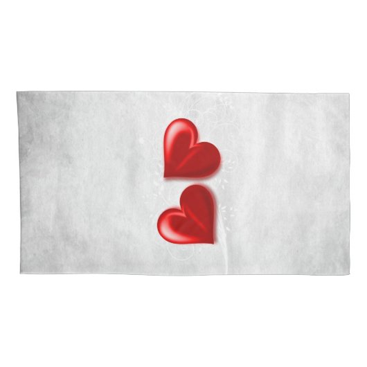 Red Hearts Personalized Pillow Hoesje Kussensloop (Achterkant-Rechts)