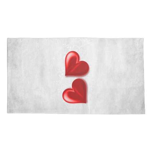 Red Hearts Personalized Pillow Hoesje Kussensloop (Achterkant-Links)