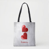 Red Hearts Persoonlijke Canvas tas (Voorkant)