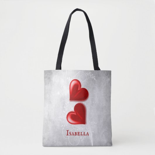 Red Hearts Persoonlijke Canvas tas (Voorkant)