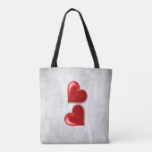 Red Hearts Persoonlijke Canvas tas (Achterkant)