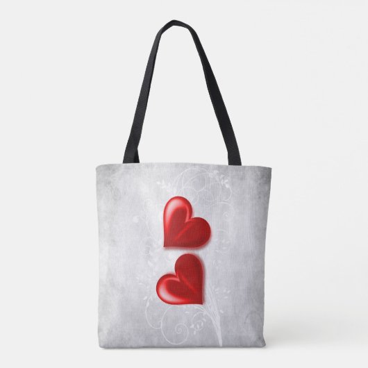 Red Hearts Persoonlijke Canvas tas (Achterkant)