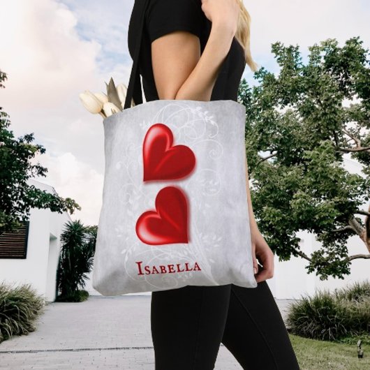 Red Hearts Persoonlijke Canvas tas