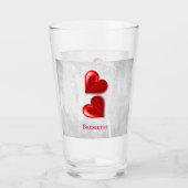 Red Hearts Persoonlijke Glass Cup Glas (Voorkant)