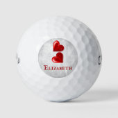 Red Hearts Persoonlijke Golf Balls Golfballen (Voorkant)