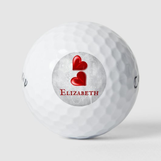 Red Hearts Persoonlijke Golf Balls Golfballen (Voorkant)