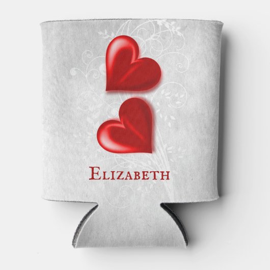 Red Hearts Persoonlijke Koelbox Blikjeskoeler (Voorkant)