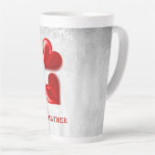 Red Hearts persoonlijke latte Mok (Rechterhoek)