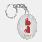 Red Hearts Persoonlijke Sleutelhanger (Voorkant Links)