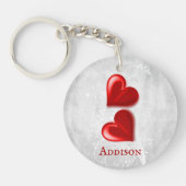 Red Hearts Persoonlijke Sleutelhanger (Voorkant)