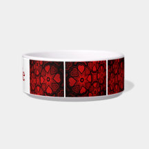 Red Hearts Pet Bowl