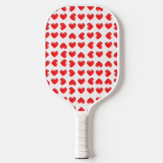 Red hearts pickleball paddle (Voorkant)