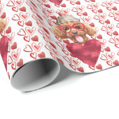 Red Hearts Poodle Hondenliefhebber Valentijn Cadeaupapier (Rol Hoek)