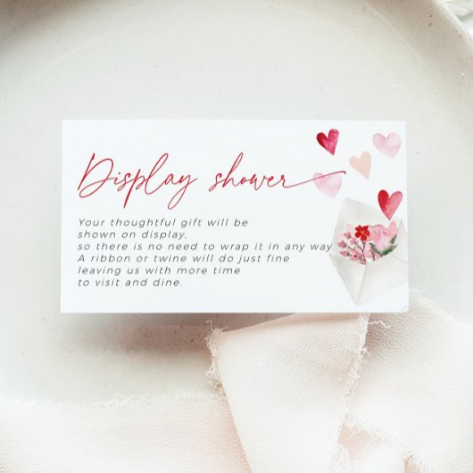 Red Hearts Post Valentijn Display Shower Bridal Informatiekaartje