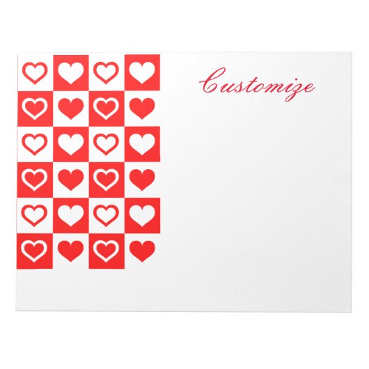 Red Hearts Pset Patroon Thunder_Cove Notitieblok (Voorkant)