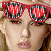 Red Hearts retro Shades / Fun Party Sunbril Retro Zonnebril