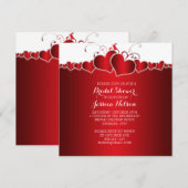 Red Hearts Romantisch Vrijgezellenfeest Kaart (Voorkant / Achterkant)