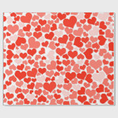 Red Hearts Romantische liefde Schattigee meisjesve Cadeaupapier (Vlak)