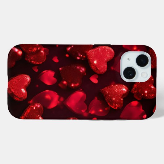 Red Hearts Romantische Valentijnsdag Chic Case-Mate iPhone Case (Achterkant (horizontaal))