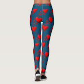 Red Hearts RUN UW RACE Valentijn Custom Blue Leggings (Achterkant)