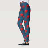 Red Hearts RUN UW RACE Valentijn Custom Blue Leggings (Links)