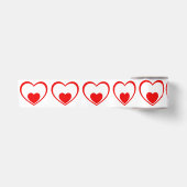 Red hearts satijnen lint (Voorkant)