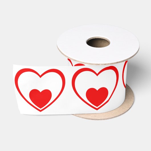 Red hearts satijnen lint (Spoel)