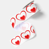 Red hearts satijnen lint (Achterkant)