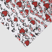 Red Hearts Scattered/ White Tissuepapier (Detail)