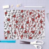 Red Hearts Scattered/ White Tissuepapier (Craft)