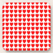 Red Hearts Seamless Pattern Bier Onderzetter (Voorkant)