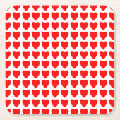 Red Hearts Seamless Pattern Kartonnen Onderzetters (Voorkant)
