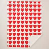 Red Hearts Seamless Pattern Sherpa Deken (Voorkant)