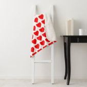 Red Hearts Seamless Pattern Sherpa Deken (In situ)