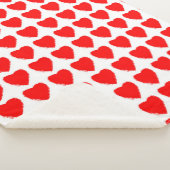 Red Hearts Seamless Pattern Sherpa Deken (3/4)