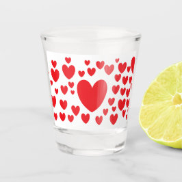 Red Hearts Shot Glass Glas