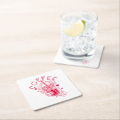 Red Hearts Skeleton Coffee Soulmate Kartonnen Onderzetters (Insitu)