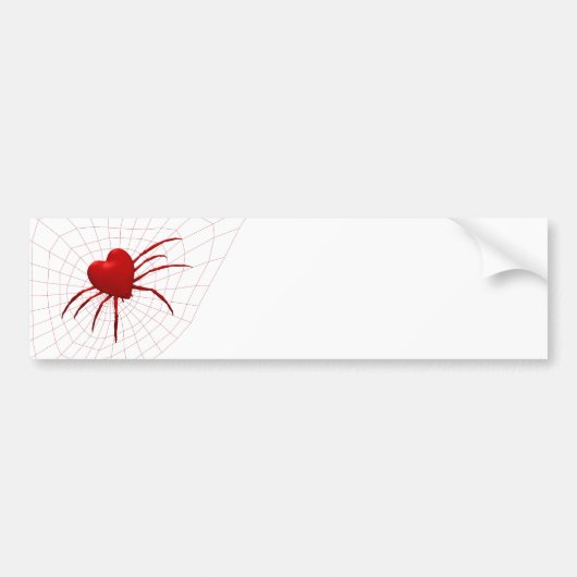 Red Hearts Spider Bumpersticker (Voorkant)