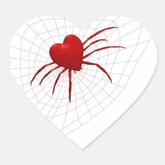 Red Hearts Spider Hart Sticker (Voorkant)
