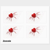 Red Hearts Spider Rechthoekige Sticker (Vel)