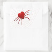 Red Hearts Spider Rechthoekige Sticker (Tas)