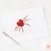 Red Hearts Spider Rechthoekige Sticker (Envelop)