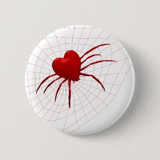 Red Hearts Spider Ronde Button 5,7 Cm (Voorkant)