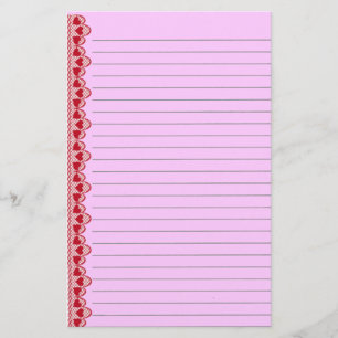 Red Hearts Stationery Briefpapier