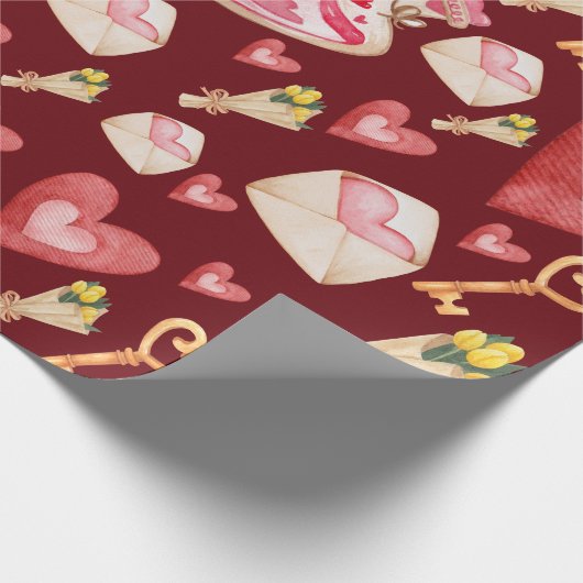 Red Hearts Style Cadeaupapier (Hoek)
