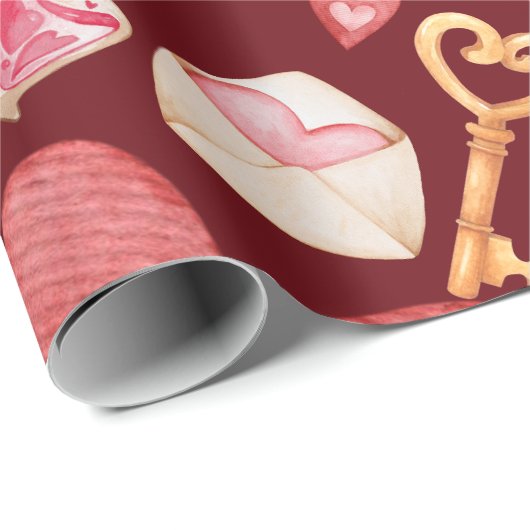 Red Hearts Style Cadeaupapier (Rol Hoek)