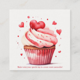 Red Hearts Sweet Cupcake Valentijnsdag Kaart