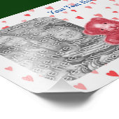 Red Hearts Teddy Bear Cute Photo Lijst Sjabloon Foto Afdruk (Hoek)