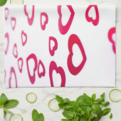 Red hearts theedoek (Gevouwen)